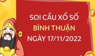Soi cầu kết quả xổ số Bình Thuận ngày 17/11/2022 thứ 5 hôm nay